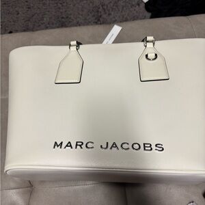Marc Jacobs Cream Tote with Silver Accents